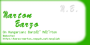 marton barzo business card